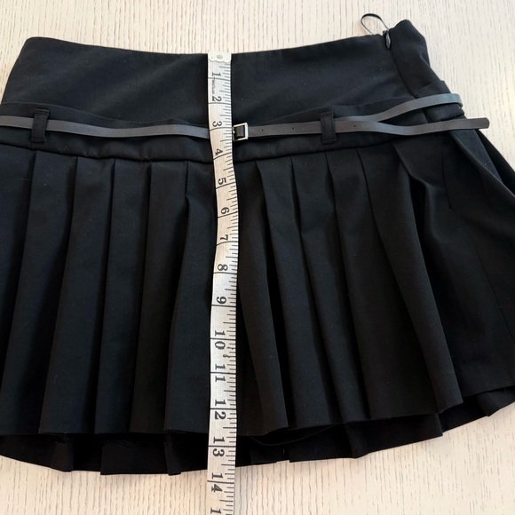 Zara Black Pleated Mini Skirt w/ Belt – Size XS – Preppy Y2K Style - Picture 5 of 6